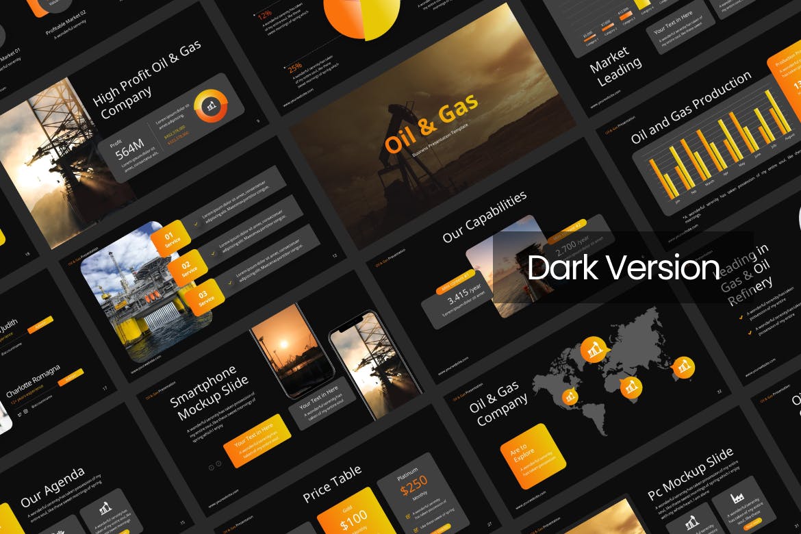 石油和天然气业务ppt模板 (PPTX)