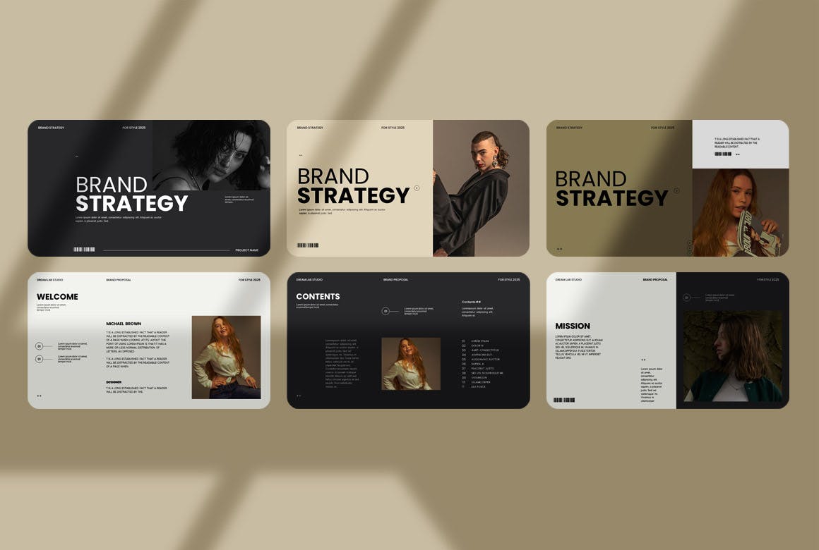 时尚高端专业的高品质品牌战略PowerPoint幻灯片演示模板（pptx）