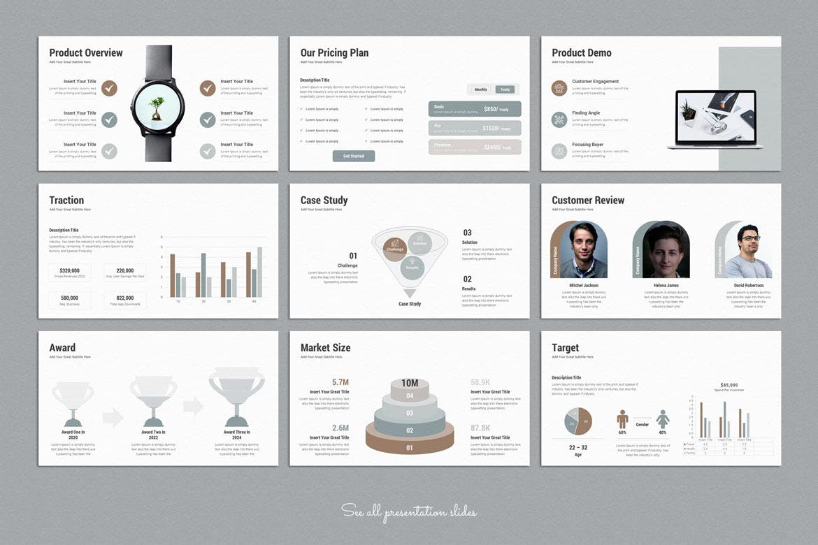 平台推销图表数据幻灯片ppt模板 (PPTX)