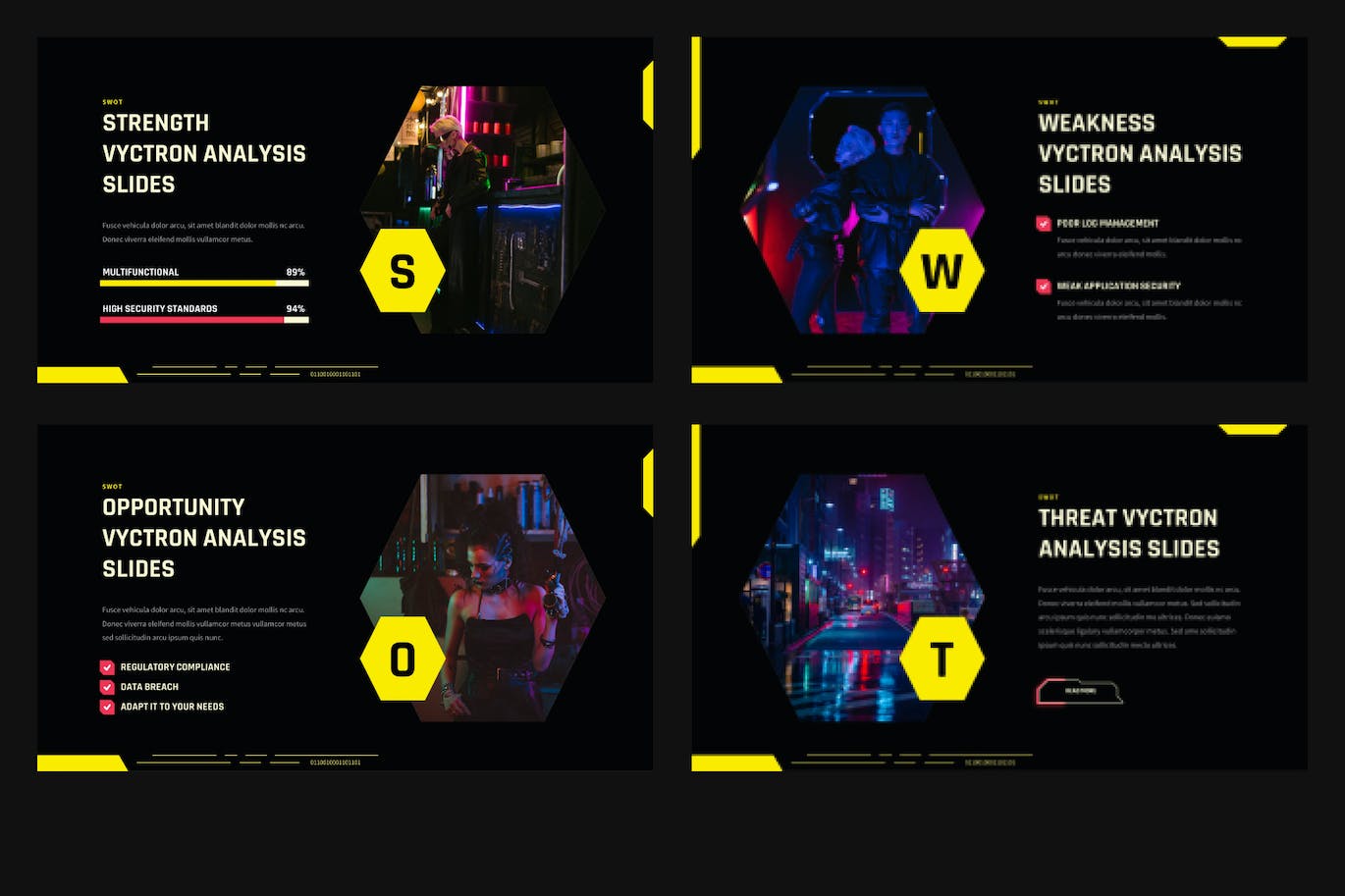 赛博朋克和霓虹灯ppt模板 (PPTX)