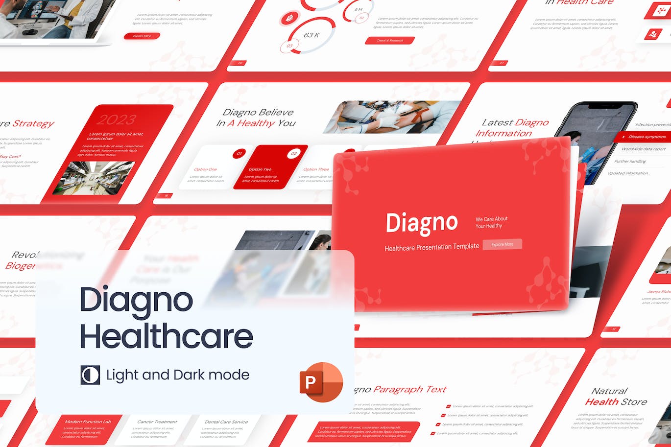 诊断医疗ppt模板 (PPTX)