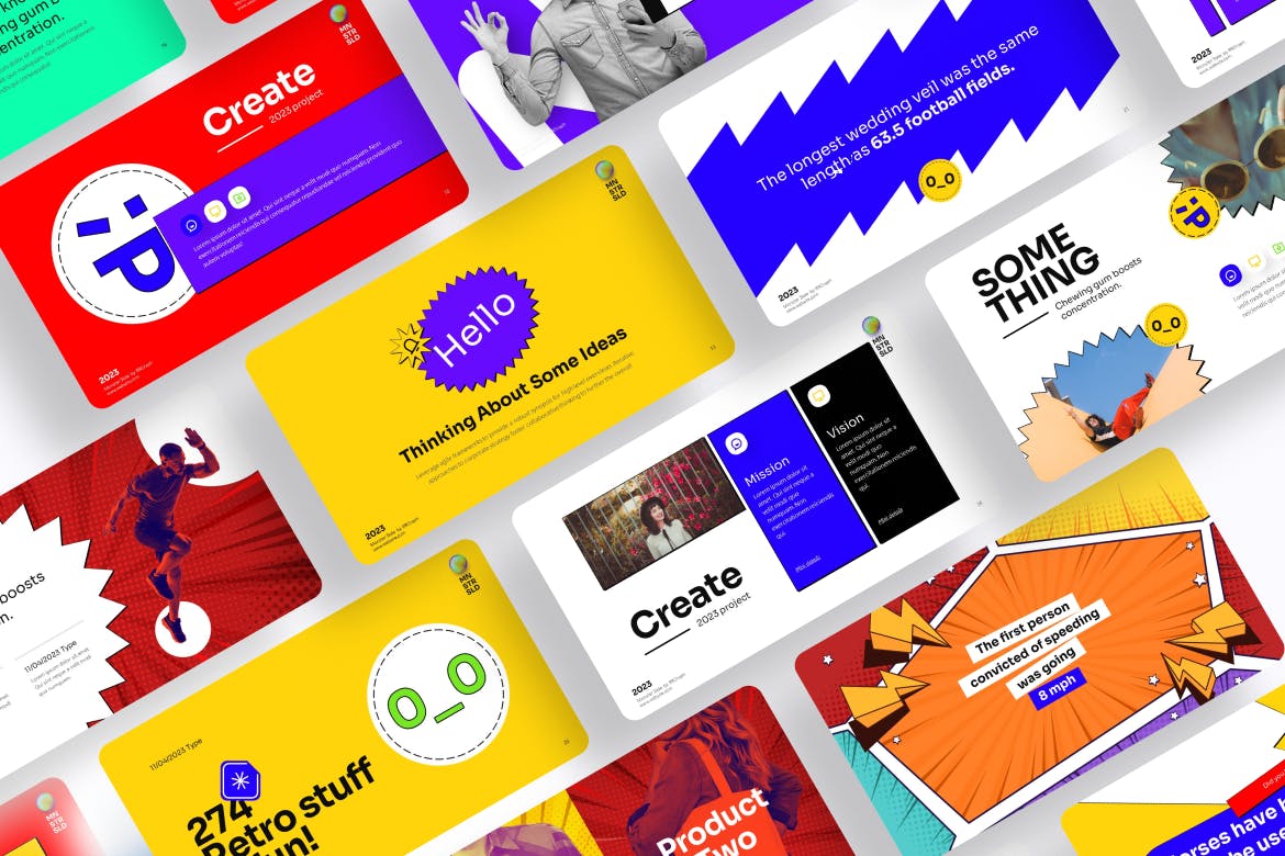 时尚高端复古漫画风格PowerPoint幻灯片演示模板（pptx）