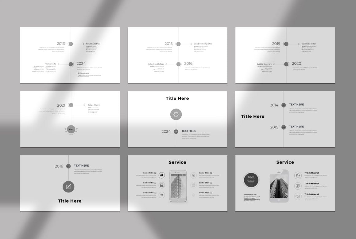 极简风格企业演示PPT模板 (PPTX)