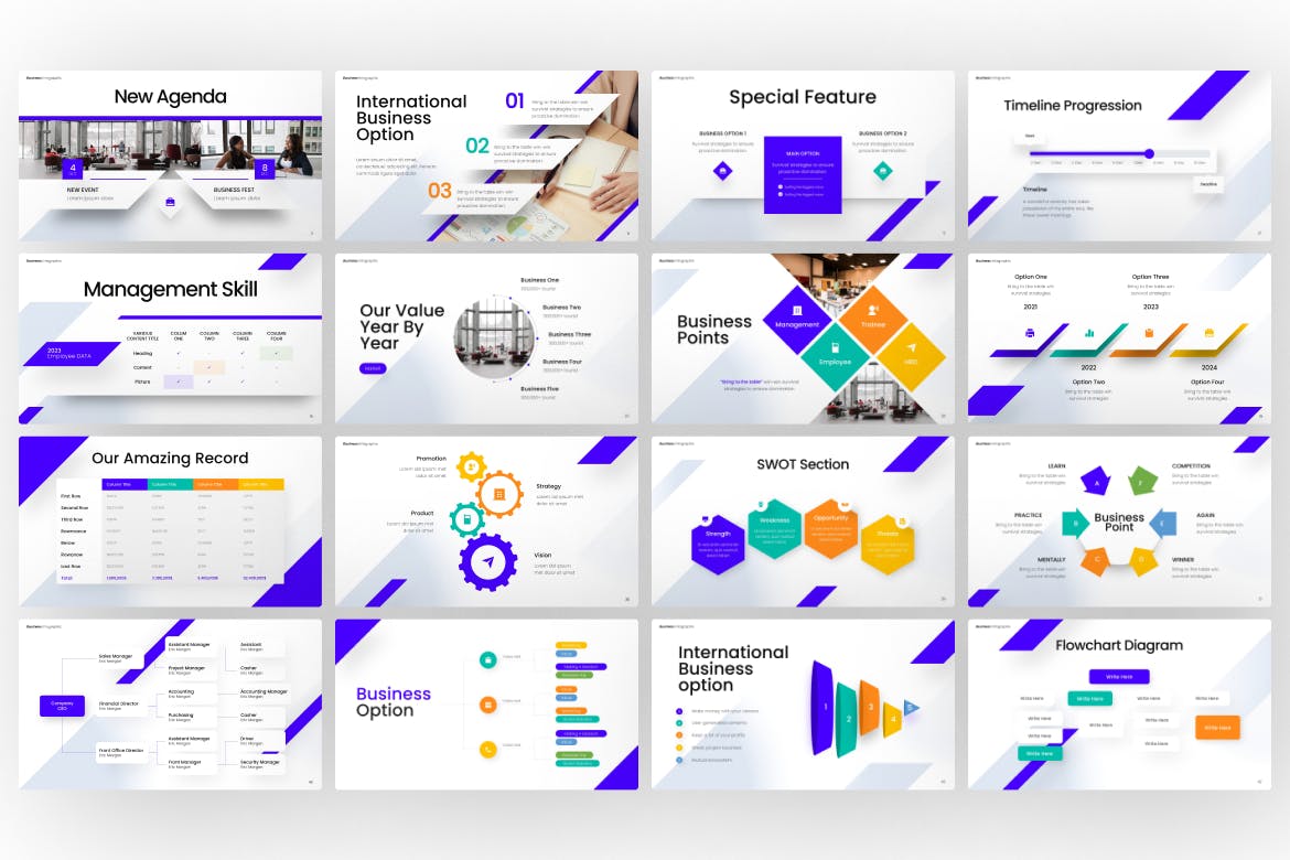 商业业务信息图表ppt模板 (PPTX)