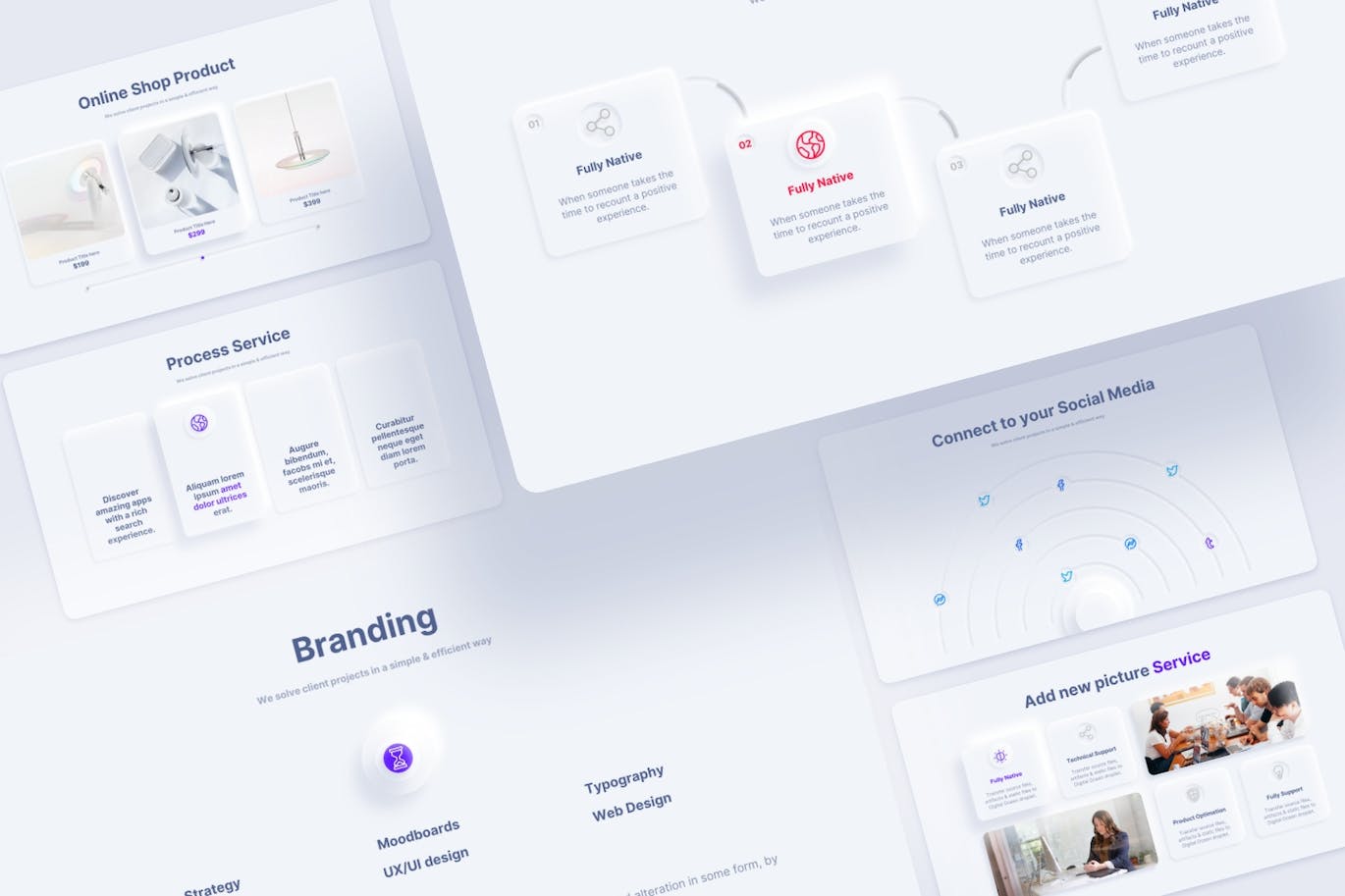 新拟态风拟物化风格数据展示ppt模板 (PPTX)