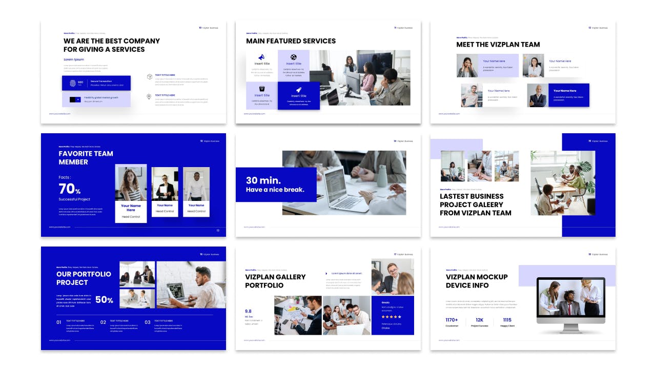 时尚清新简约专业的高品质商业商务PowerPoint幻灯片演示模板（pptx）