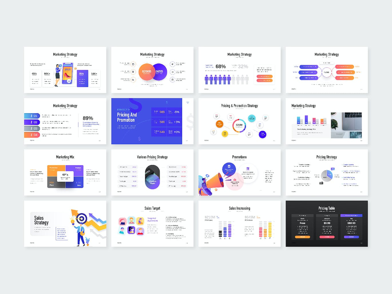 商业竞争分析与市场定位ppt模板 (PPTX)