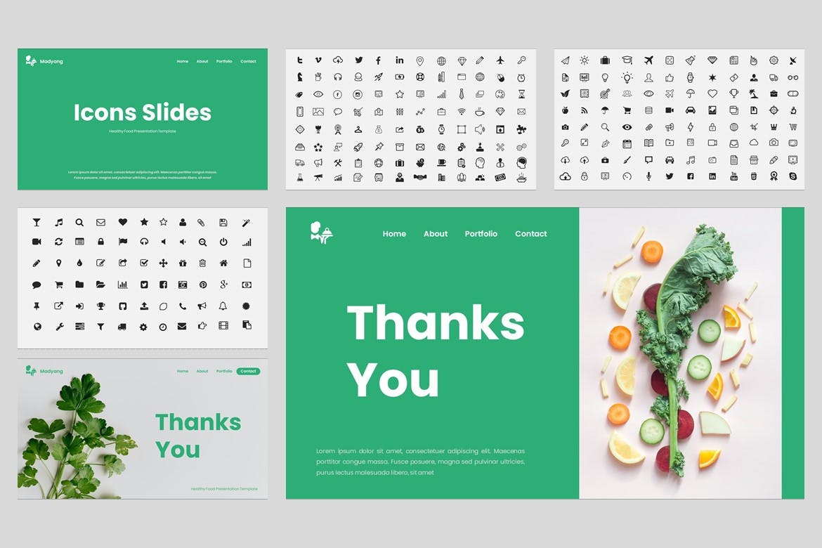 绿色健康食品ppt模板 (PPT,PPTX)