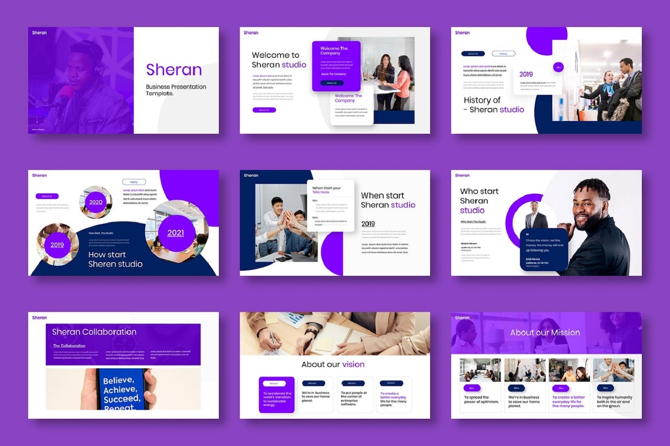 商务谷歌幻灯片PPT模版 (PPTX)