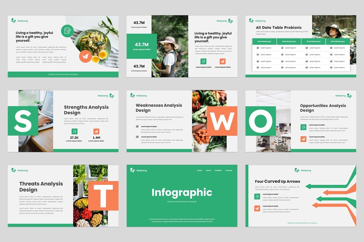 绿色健康食品ppt模板 (PPT,PPTX)