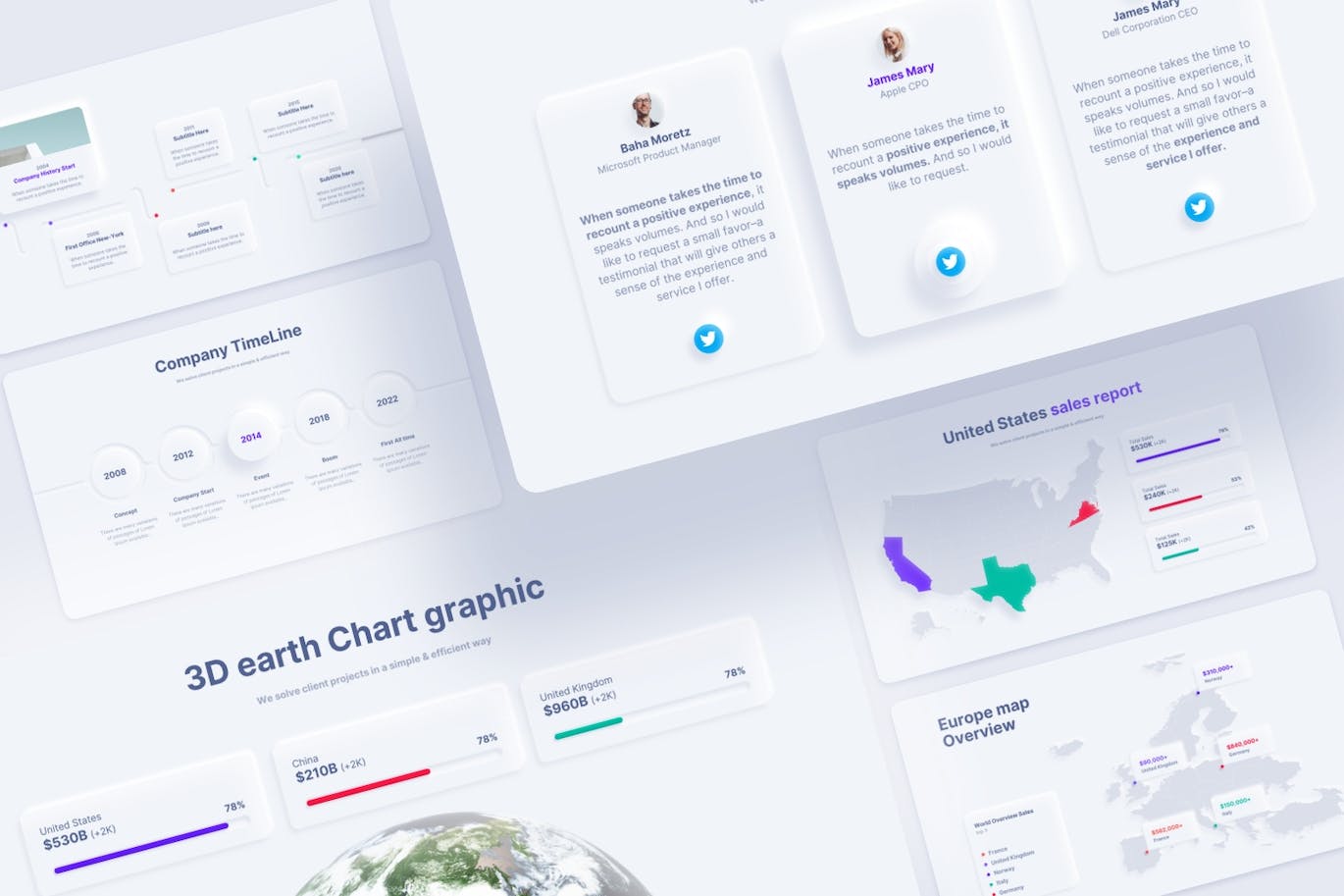 新拟态风拟物化风格数据展示ppt模板 (PPTX)