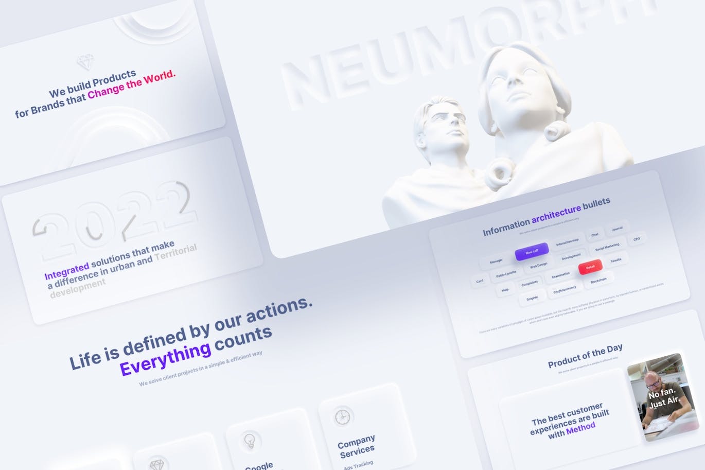 新拟态风拟物化风格数据展示ppt模板 (PPTX)