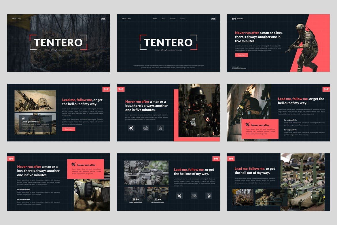 军事和陆军主题ppt模板 (PPT,PPTX)