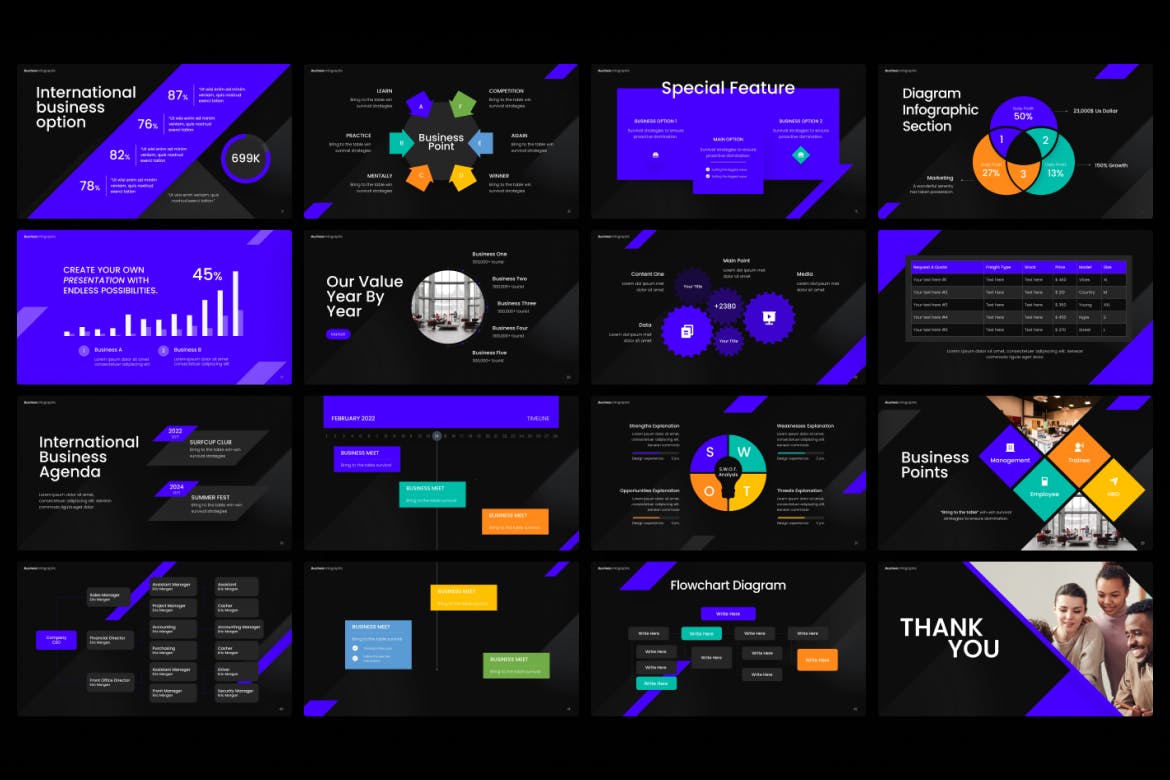 商业业务信息图表ppt模板 (PPTX)