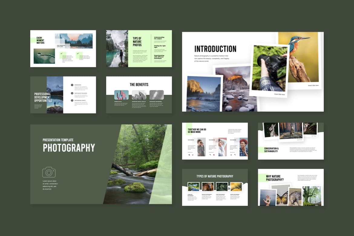 时尚高端摄影PowerPoint幻灯片演示模板（pptx）