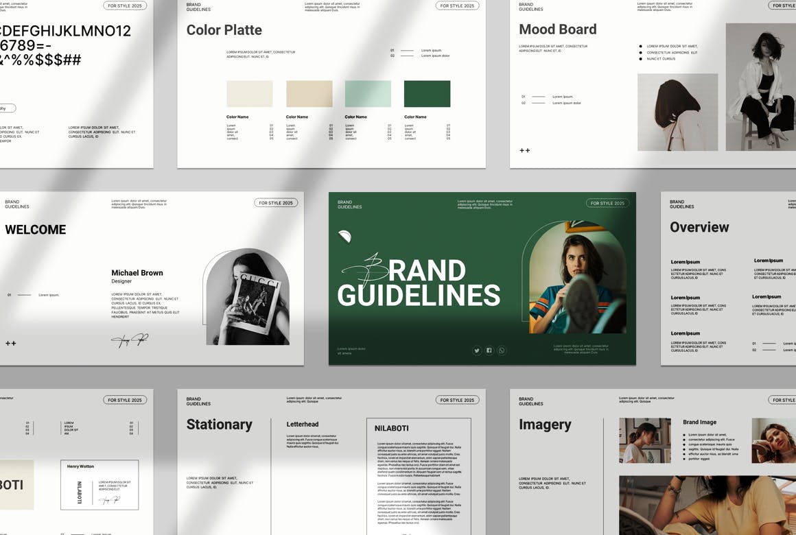 品牌指南演示ppt模板 (PPTX)