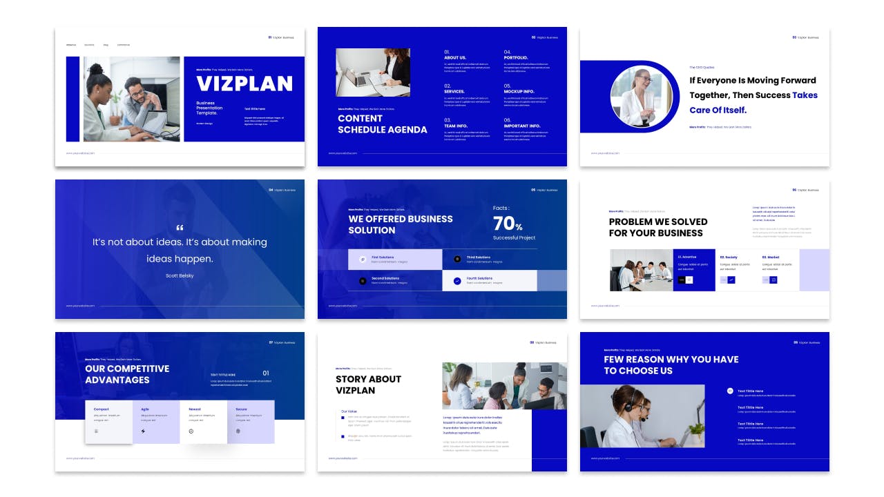 时尚清新简约专业的高品质商业商务PowerPoint幻灯片演示模板（pptx）