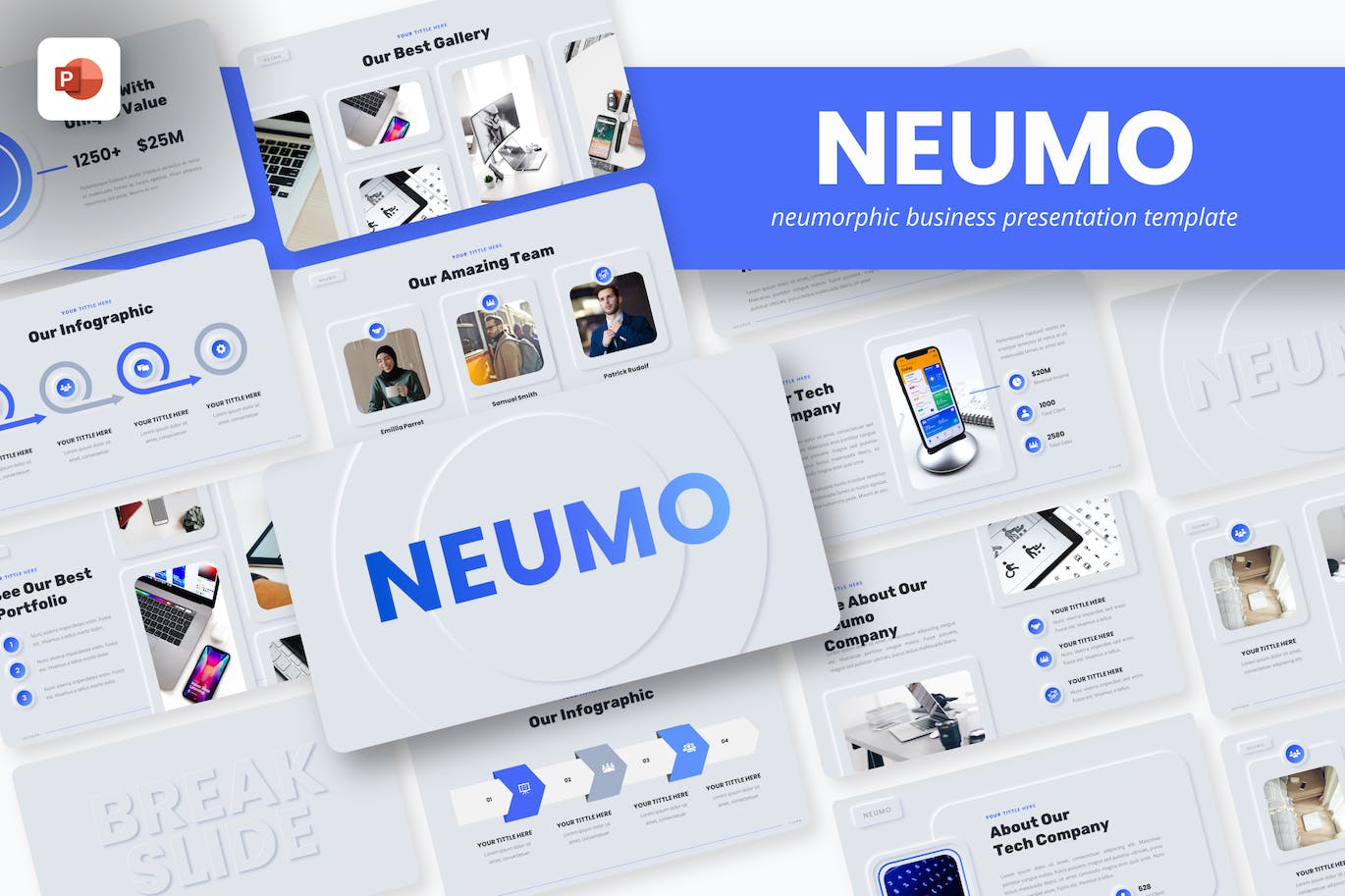 极简主义新拟态商业计划书PPT模版 (PPT,PPTX)