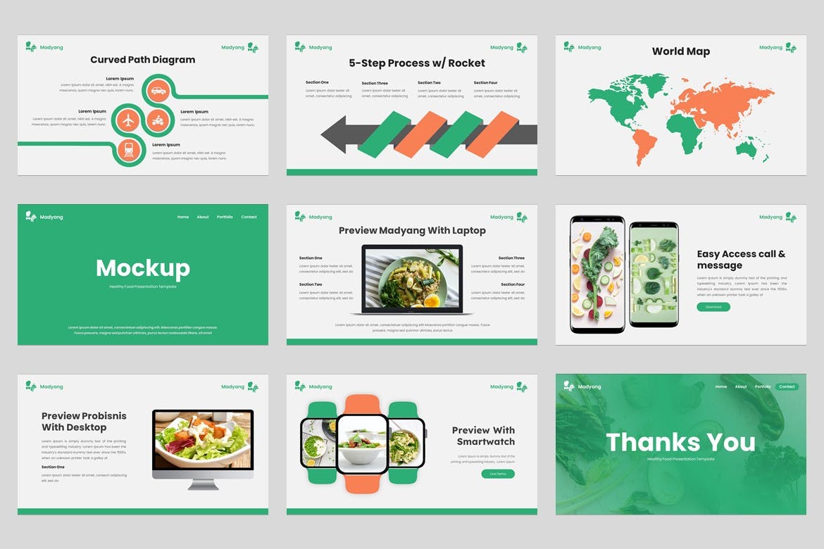 绿色健康食品ppt模板 (PPT,PPTX)