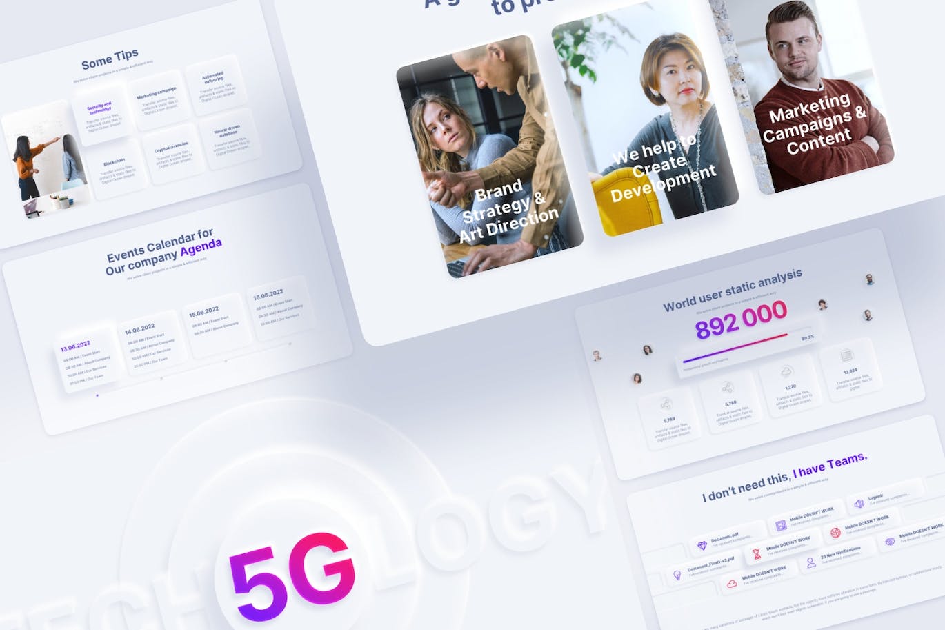 新拟态风拟物化风格数据展示ppt模板 (PPTX)