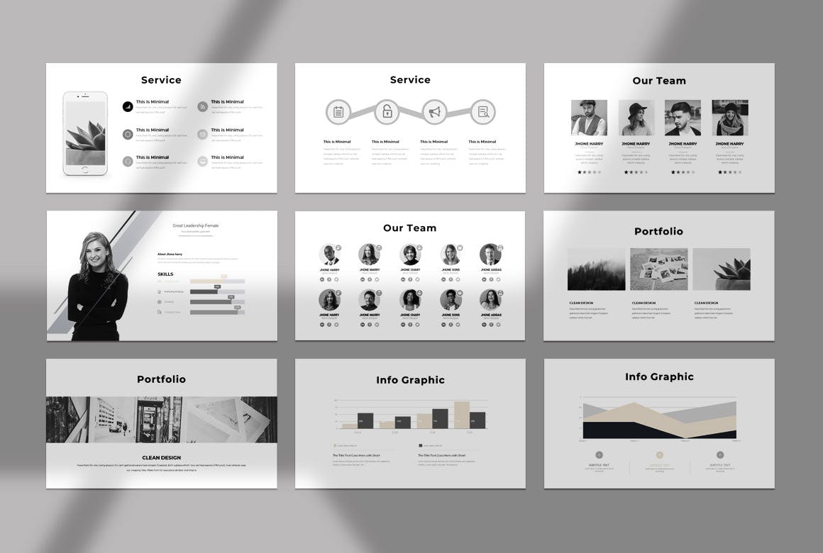 极简风格企业演示PPT模板 (PPTX)