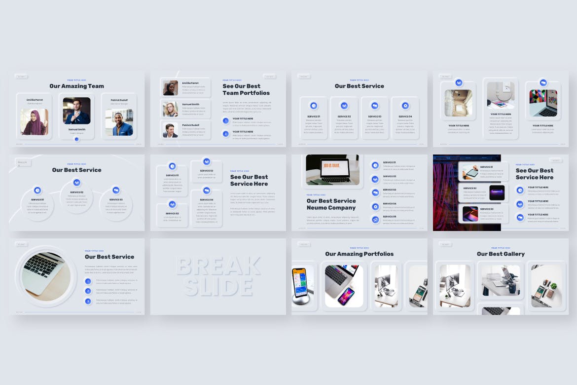 极简主义新拟态商业计划书PPT模版 (PPT,PPTX)