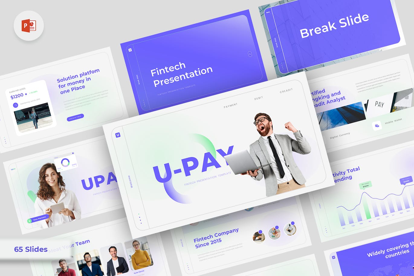 金融科技行业PPT模版 (PPTX,PPT)