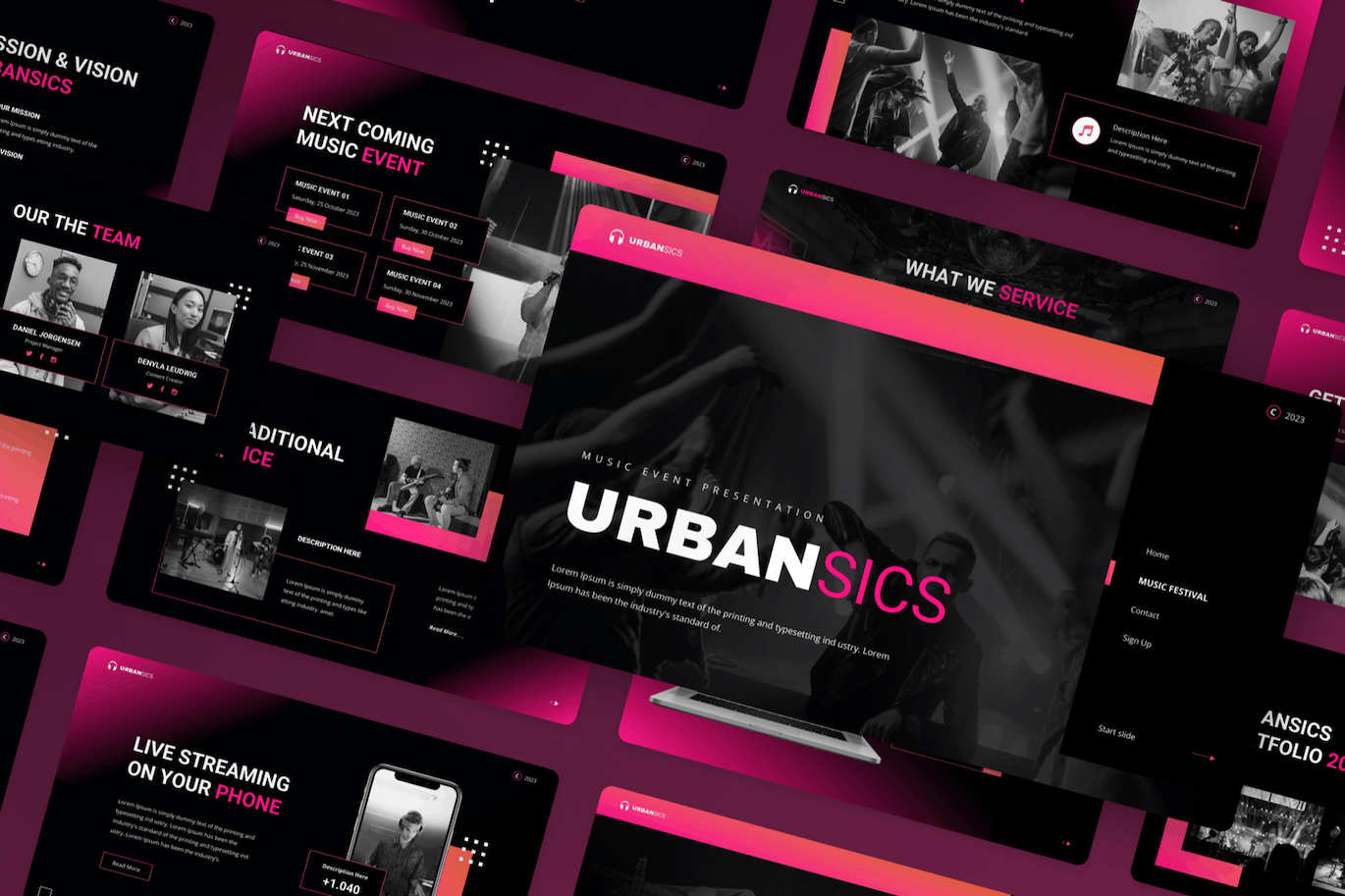 音乐活动介绍&宣传PPT模版 (PPTX)