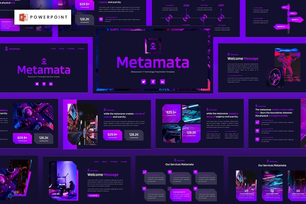 元宇宙与IT技术ppt模板 (PPT,PPTX)