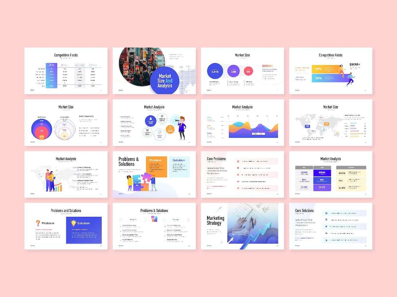 商业竞争分析与市场定位ppt模板 (PPTX)