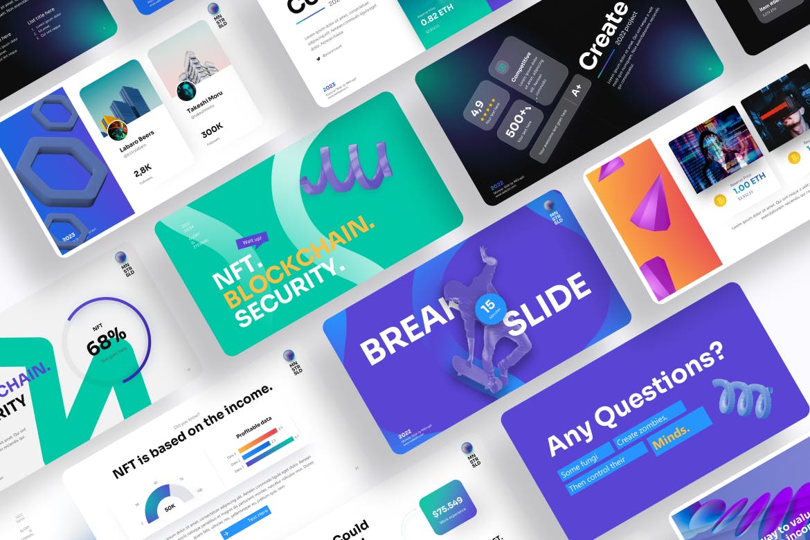 NFT产品项目介绍PPT模版 (PPTX)