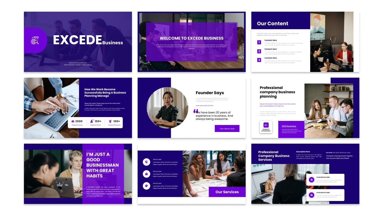 商务演示紫色ppt模板 (PPT,PPTX)