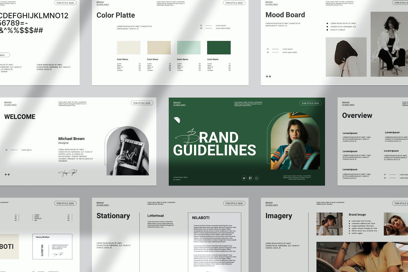 品牌指南演示ppt模板 (PPTX)