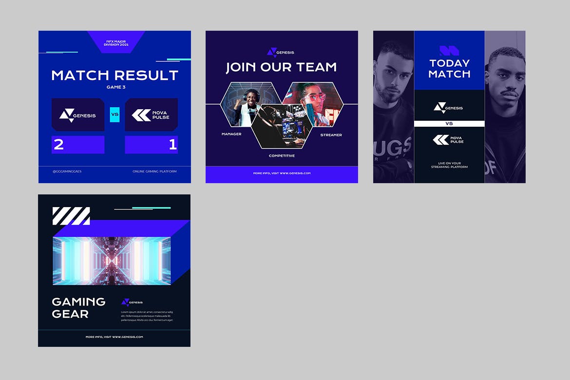 蓝色竖版游戏风PPT模板(PPTX)