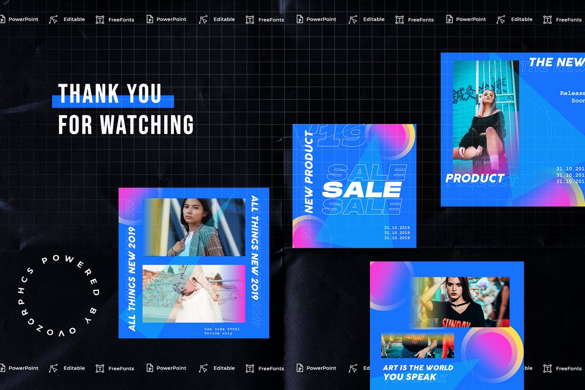 竖版渐变潮流色彩时尚风格机版PPT模板下载 [PPTX]