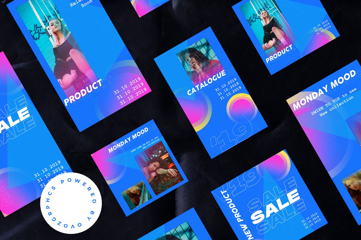 竖版渐变潮流色彩时尚风格机版PPT模板下载 [PPTX]