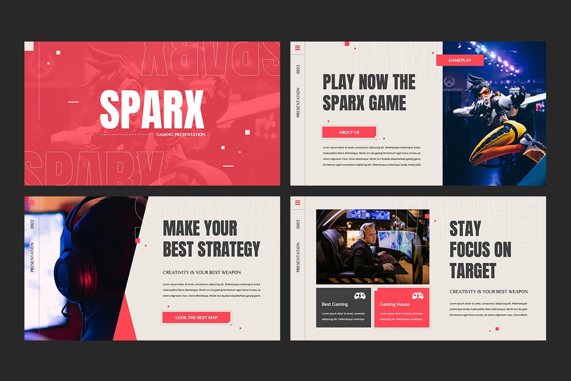 电子竞技和游戏ppt模板 (PPTX)