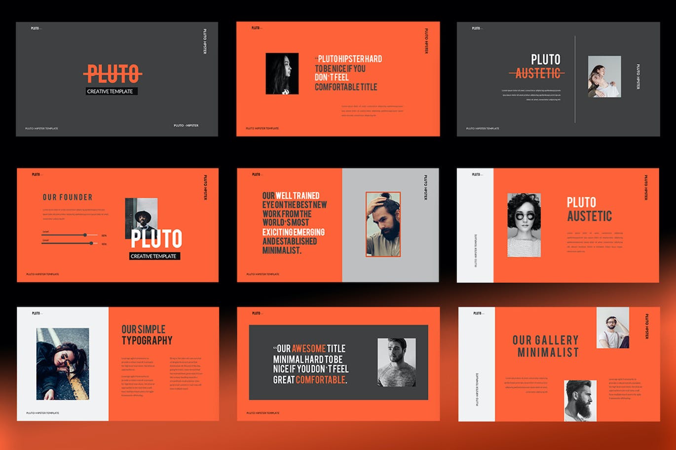 橙色主题品牌推广ppt模板 (PPTX)