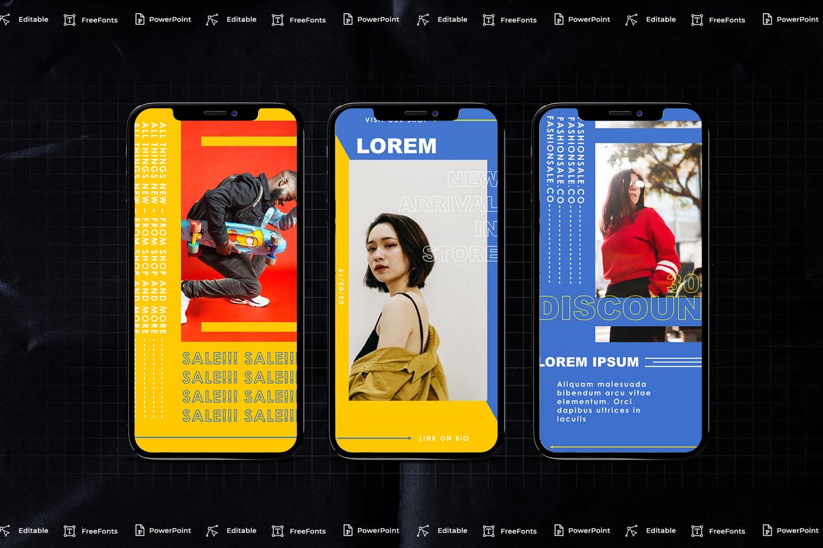 竖版潮流前卫风格手机版PPT模板下载 [PPTX]