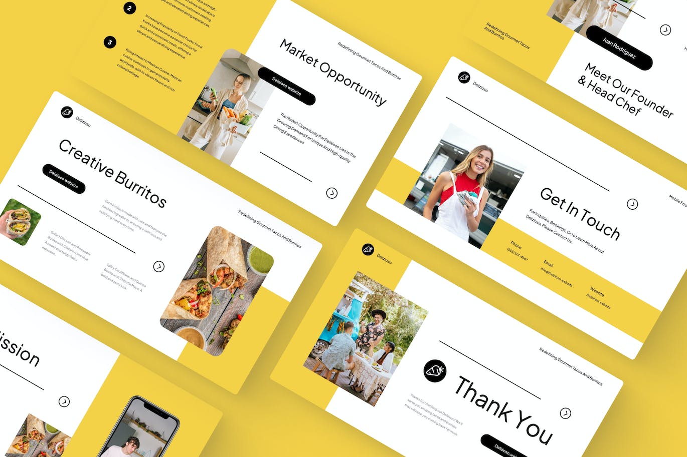 美食演讲幻灯片PPT模版 (PPTX)