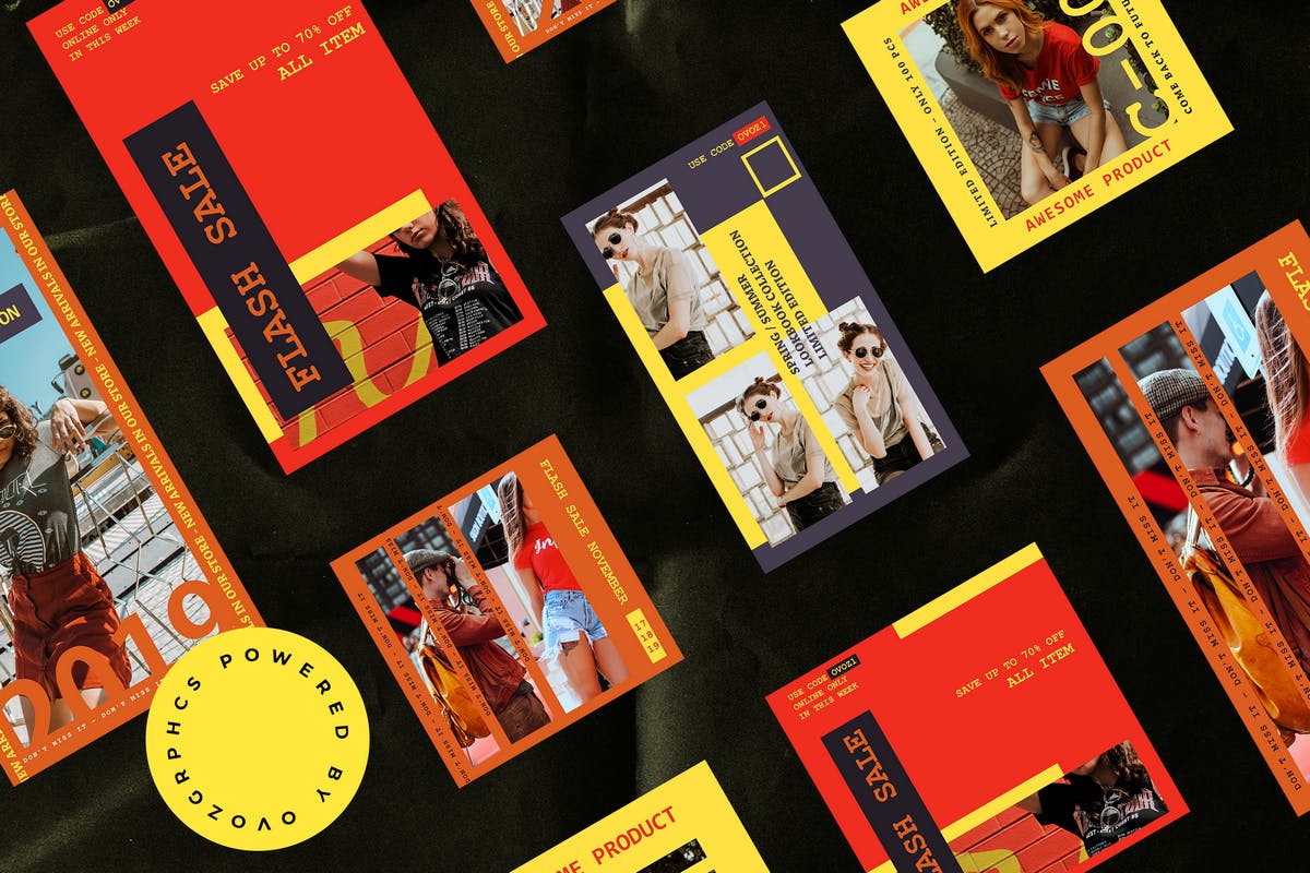 竖版热情鲜艳风格PPT模板 [PPTX]