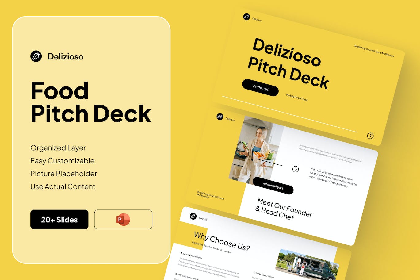 美食演讲幻灯片PPT模版 (PPTX)