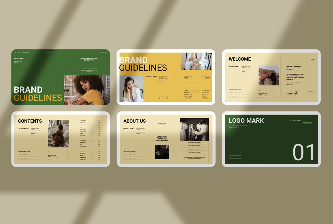 品牌指南演示 PPT模版 (PPTX)