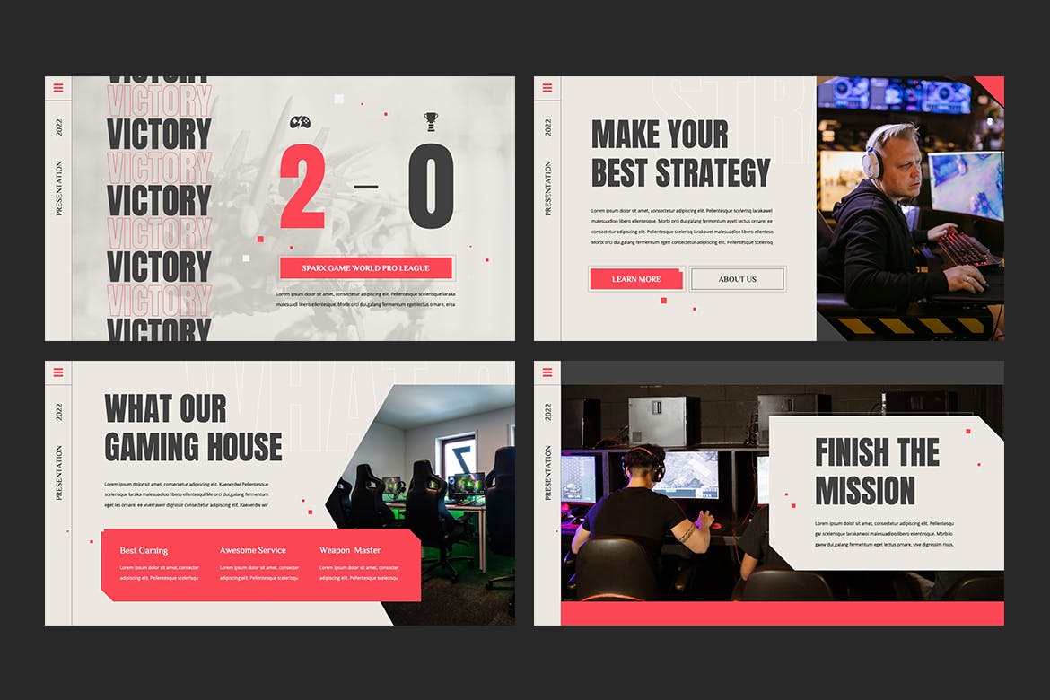 电子竞技和游戏ppt模板 (PPTX)