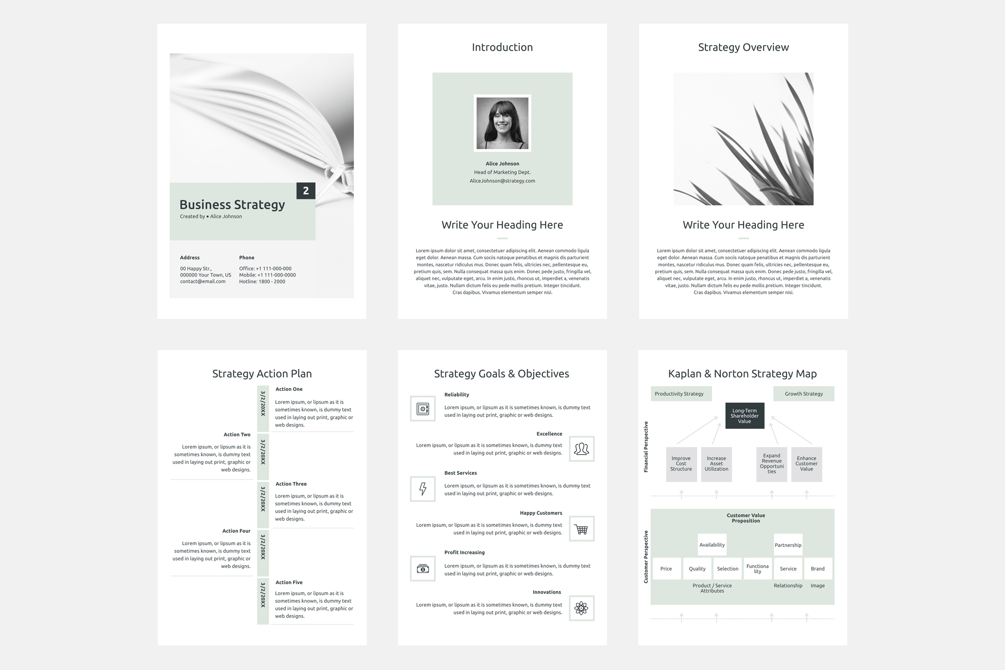 极简风竖版商业策略PPT模板 (PPTX)