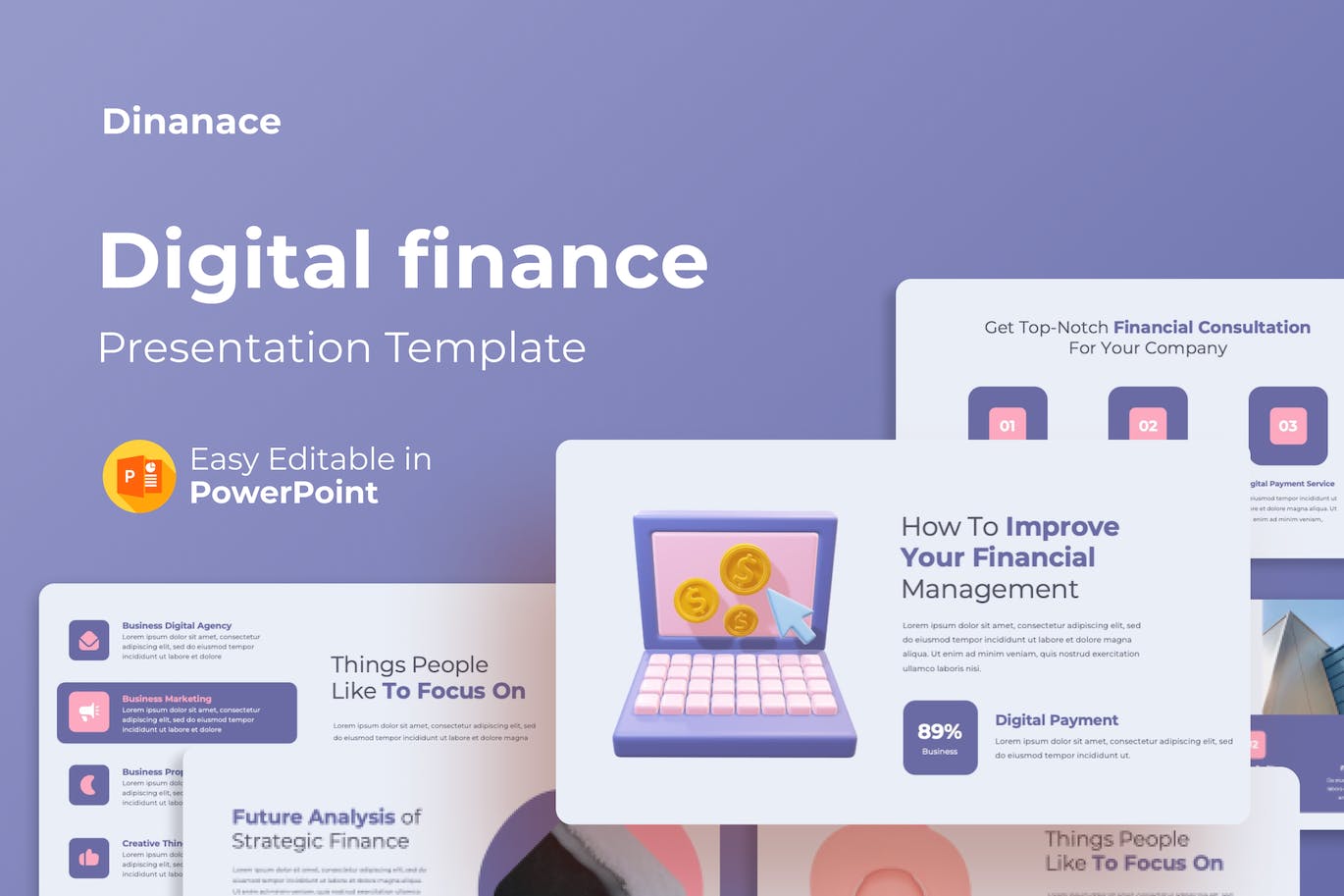 数字金融演示PPT模版 (PPTX)