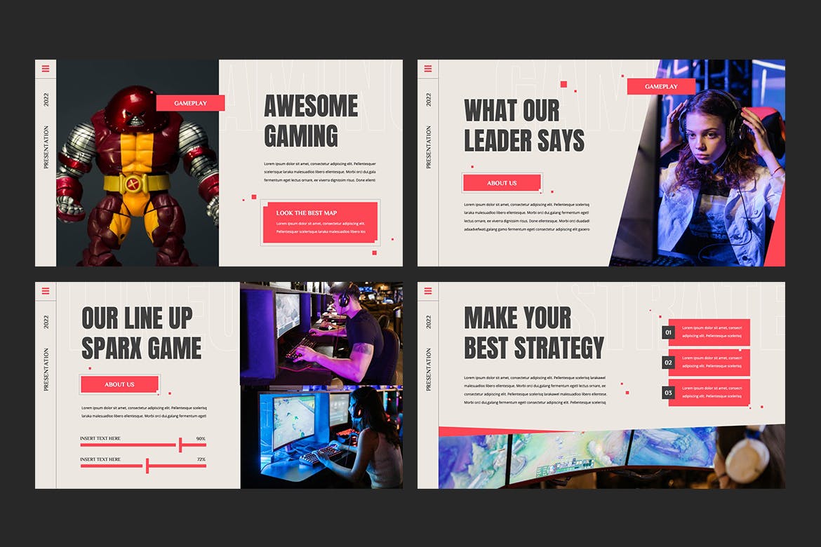 电子竞技和游戏ppt模板 (PPTX)