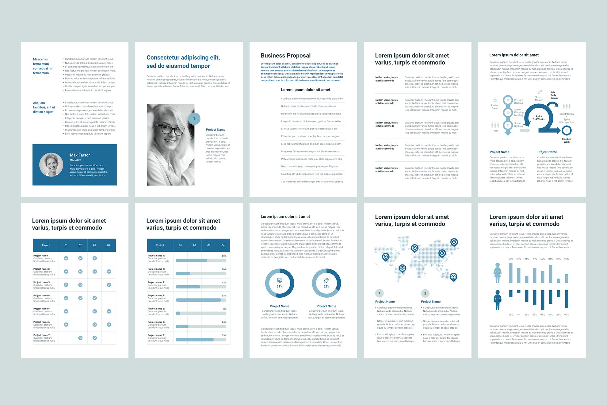 商业计划书商业建议A4竖版PPT模板下载[PPTX]