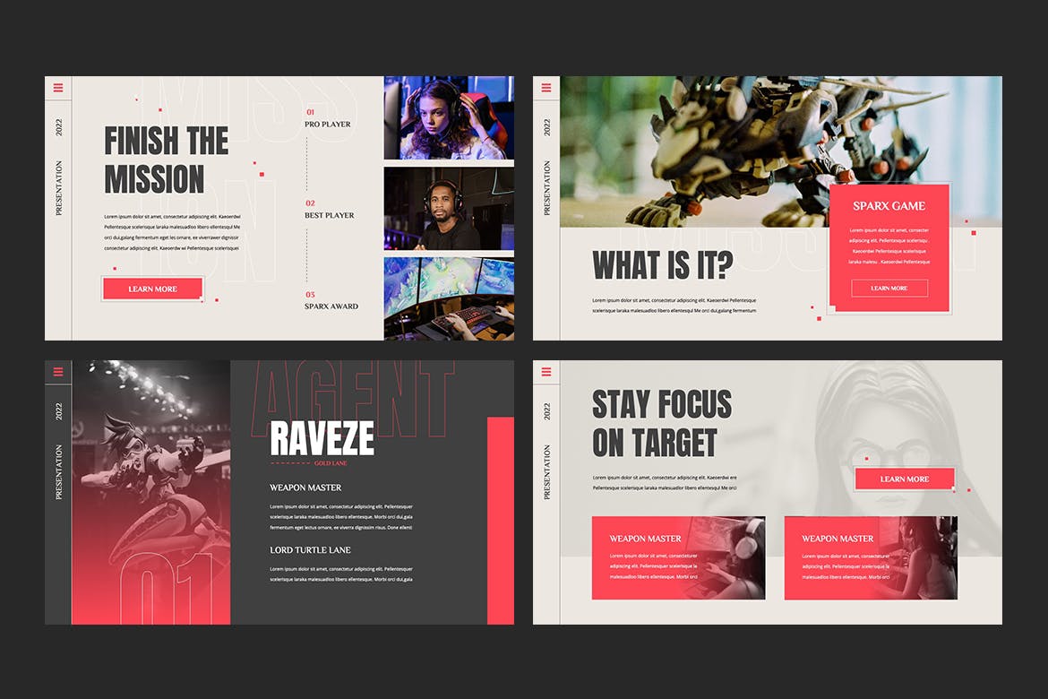 电子竞技和游戏ppt模板 (PPTX)