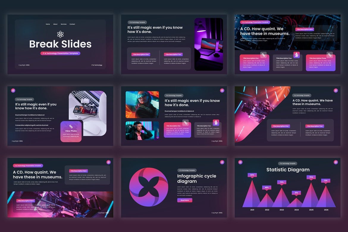 科技IT与技术PPT模板 (PPT,PPTX)